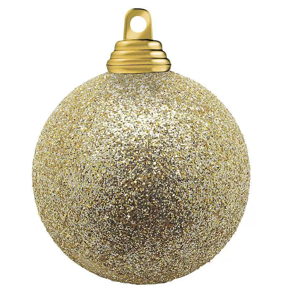 DecoWoerner Glitter Christmas Baubles In Champagne Made Of Plastic, 8 Cm Ø - 6 Pieces