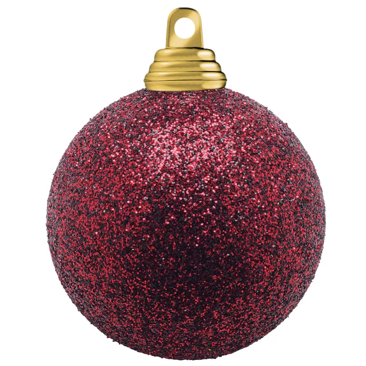 DecoWoerner Glitter Christmas Baubles In Dark Plastic, 6 Cm Ø - 6 Pieces