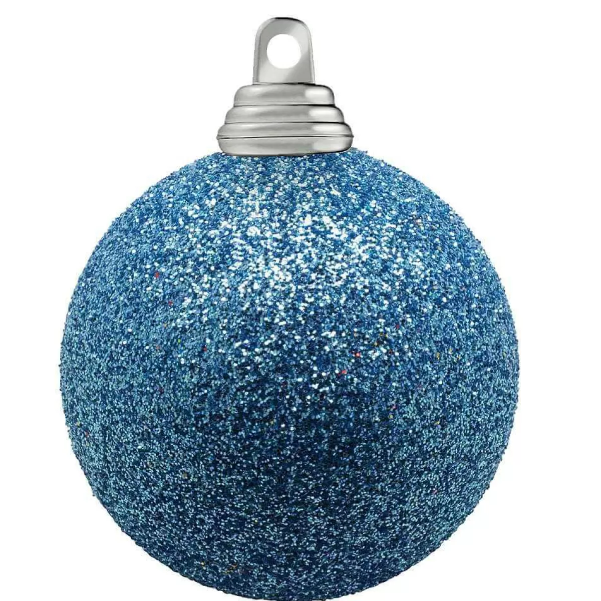 DecoWoerner Glitter Christmas Baubles In Denim Plastic, 6 Cm Ø - 6 Pieces