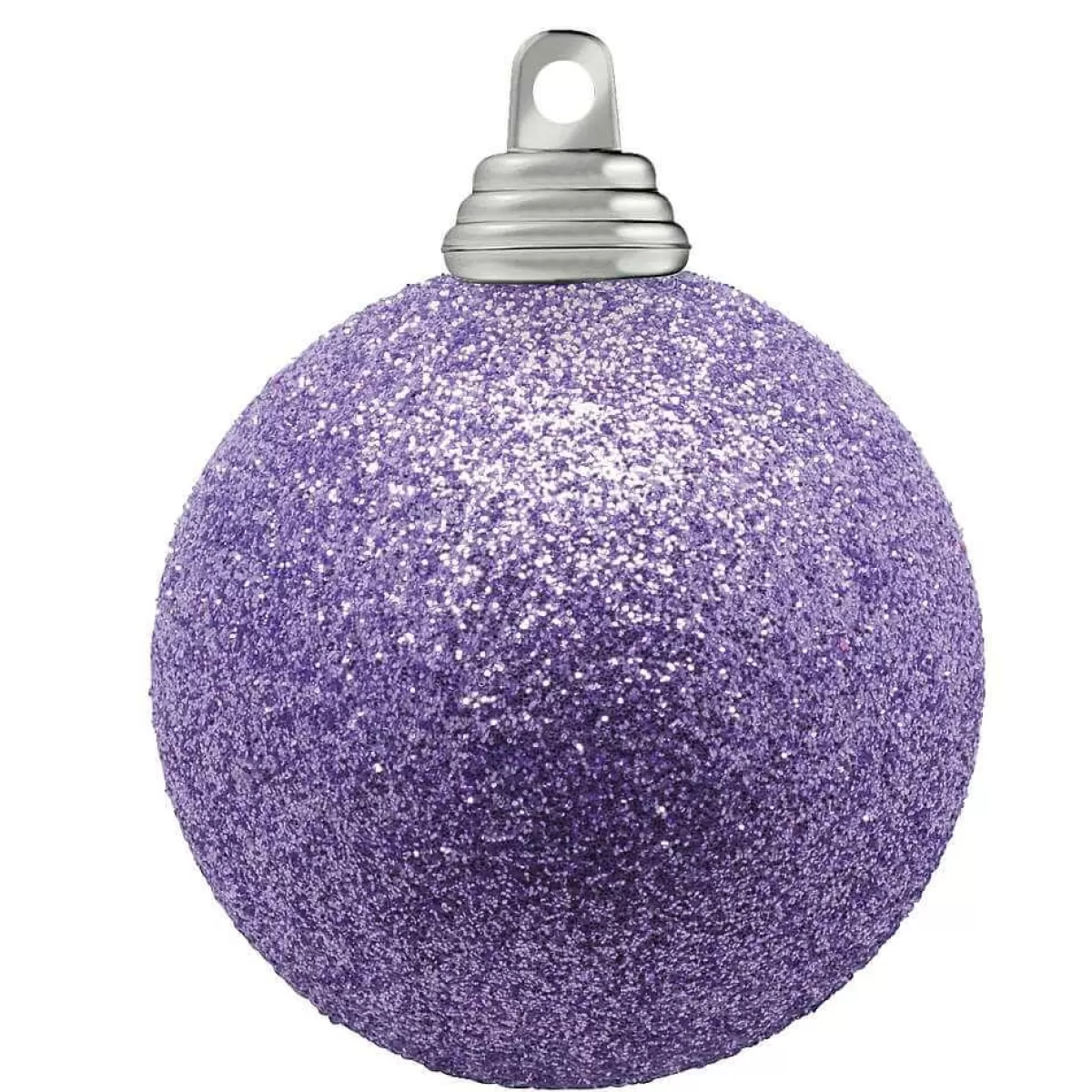 DecoWoerner Glitter Christmas Baubles In Lavender Plastic, 6 Cm Ø - 6 Pieces