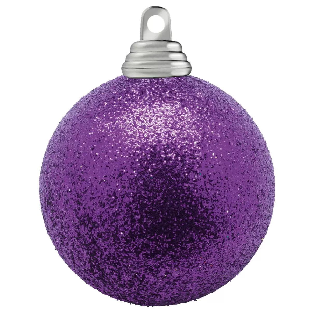 DecoWoerner Glitter Christmas Baubles In Purple Plastic, 6 Cm Ø - 6 Pieces