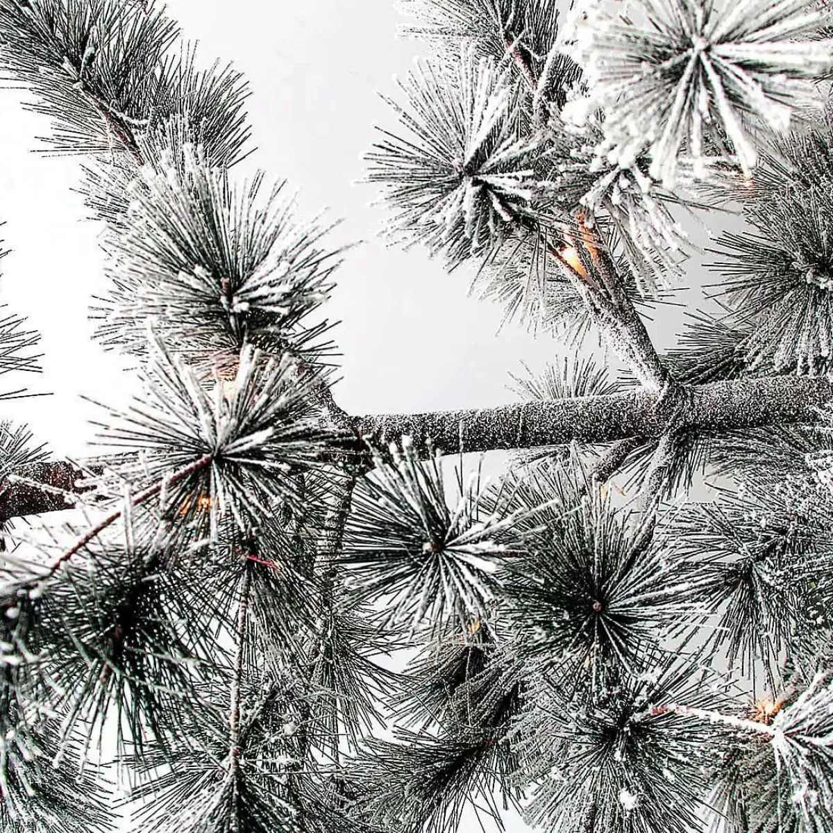 DecoWoerner Hanging Artificial Christmas Tree Pine With Frosted Needles And LED 300 Cm