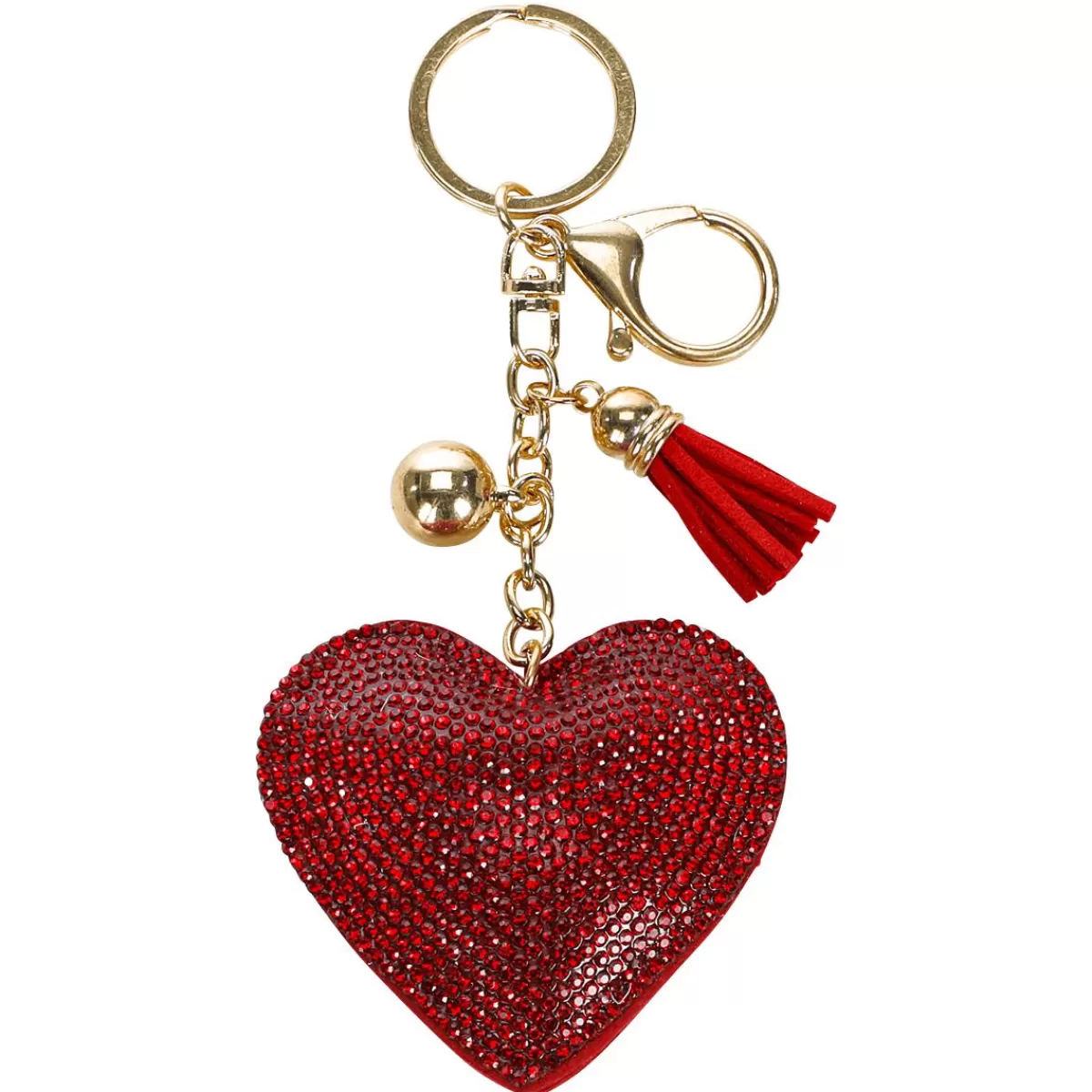 DecoWoerner Heart Key Ring With Eyelet And Carabiner Pack Of 12