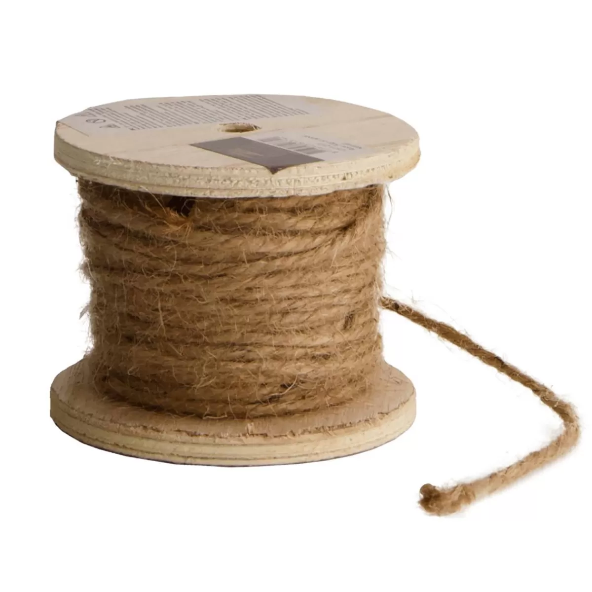 DecoWoerner Hemp Rope, Hemp Cord On Wooden Spool Approx. 16 M Long 50 G