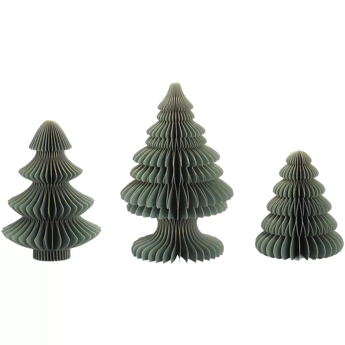 DecoWoerner Honeycomb Paper Deluxe Fir Tree Set 3 Pcs. White