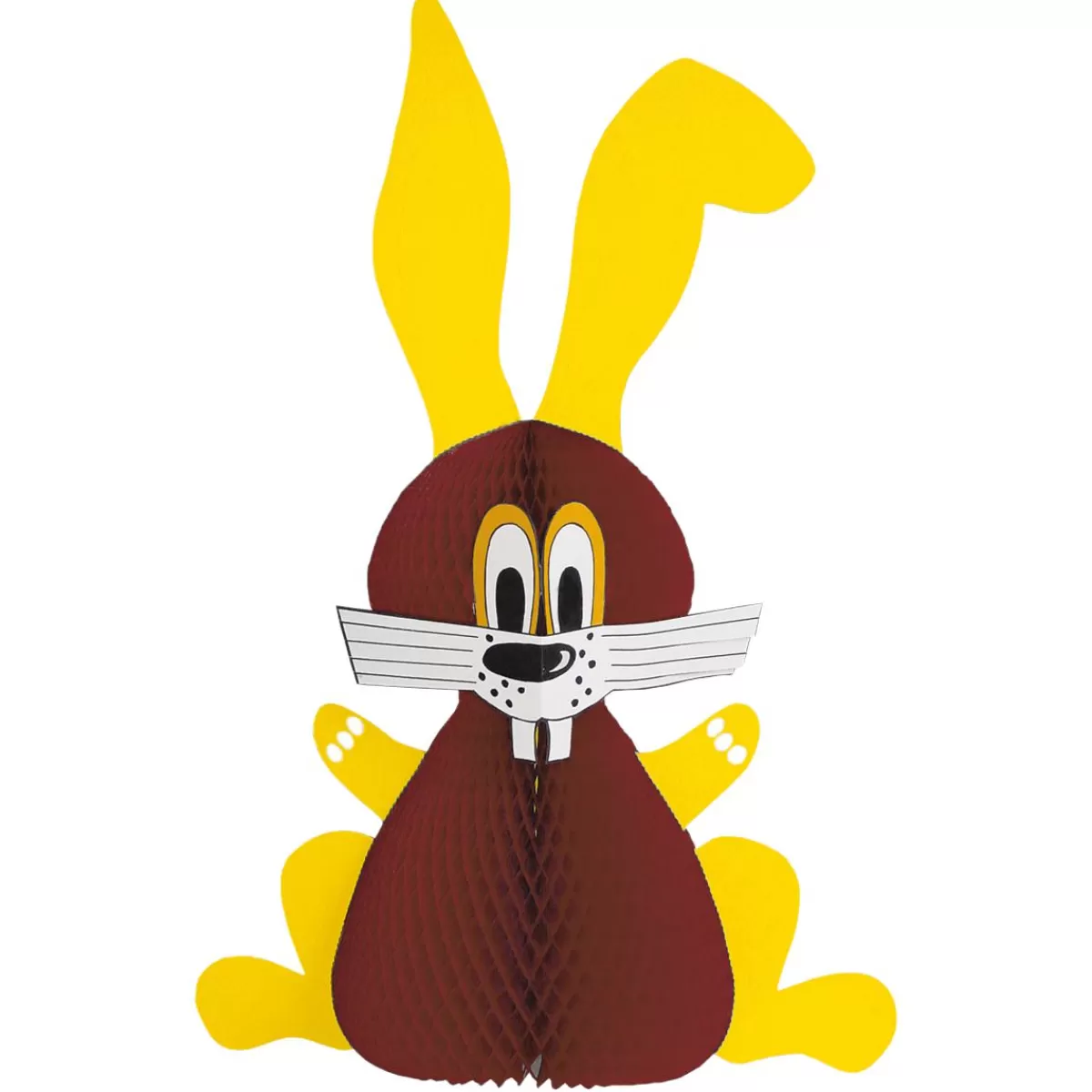 DecoWoerner Honeycomb Paper Easter Bunny Yellow