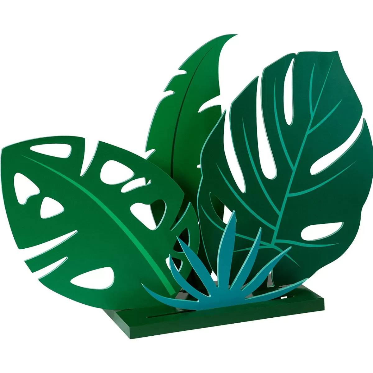 DecoWoerner Jungle Leaf Presenter Made Of Wood, 57 Cm