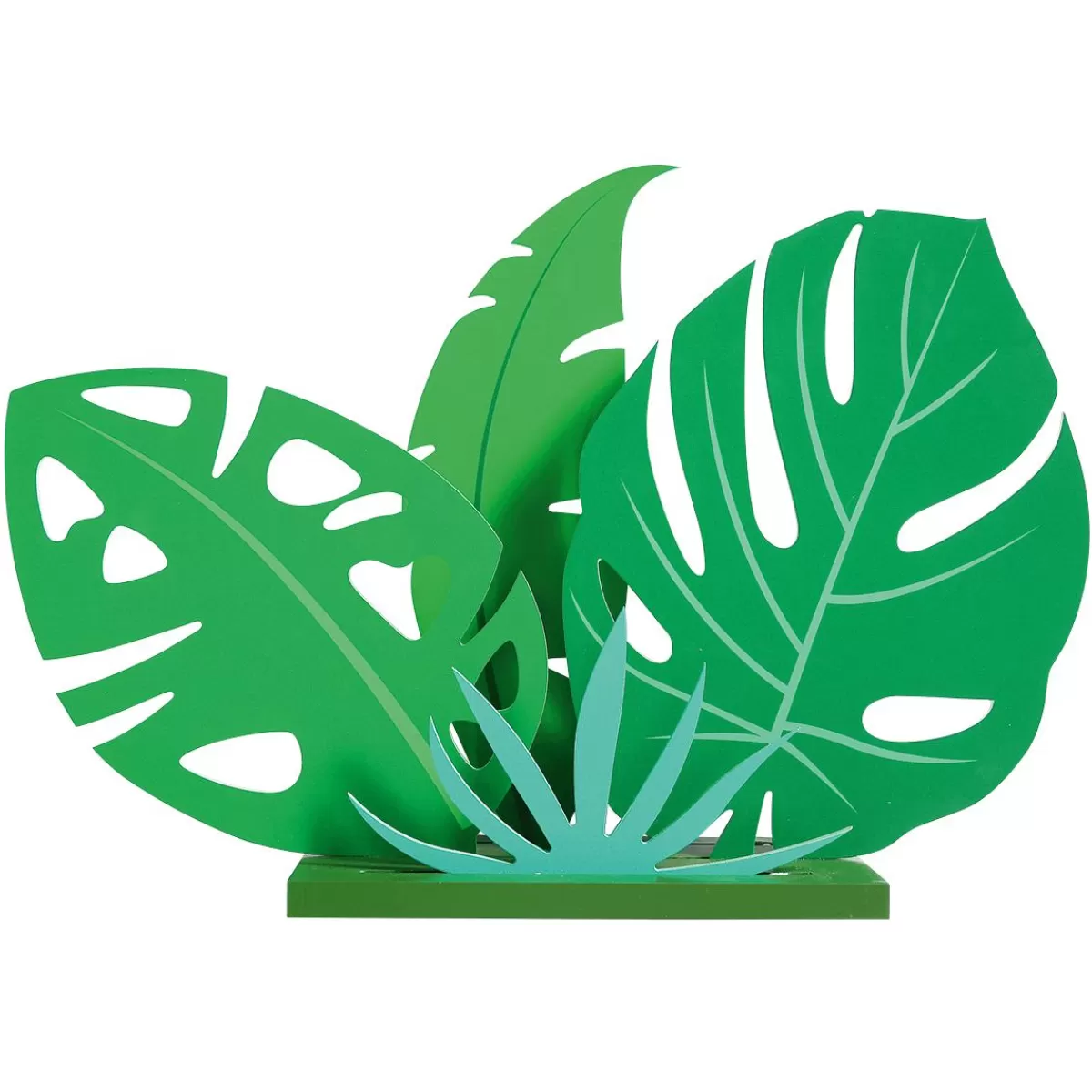 DecoWoerner Jungle Leaf Presenter Made Of Wood, 57 Cm