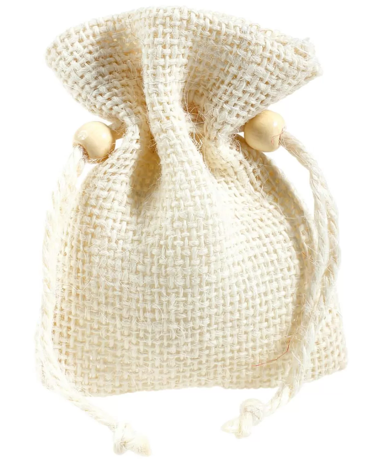 DecoWoerner Jute Sachets, 10 Cm, Cream