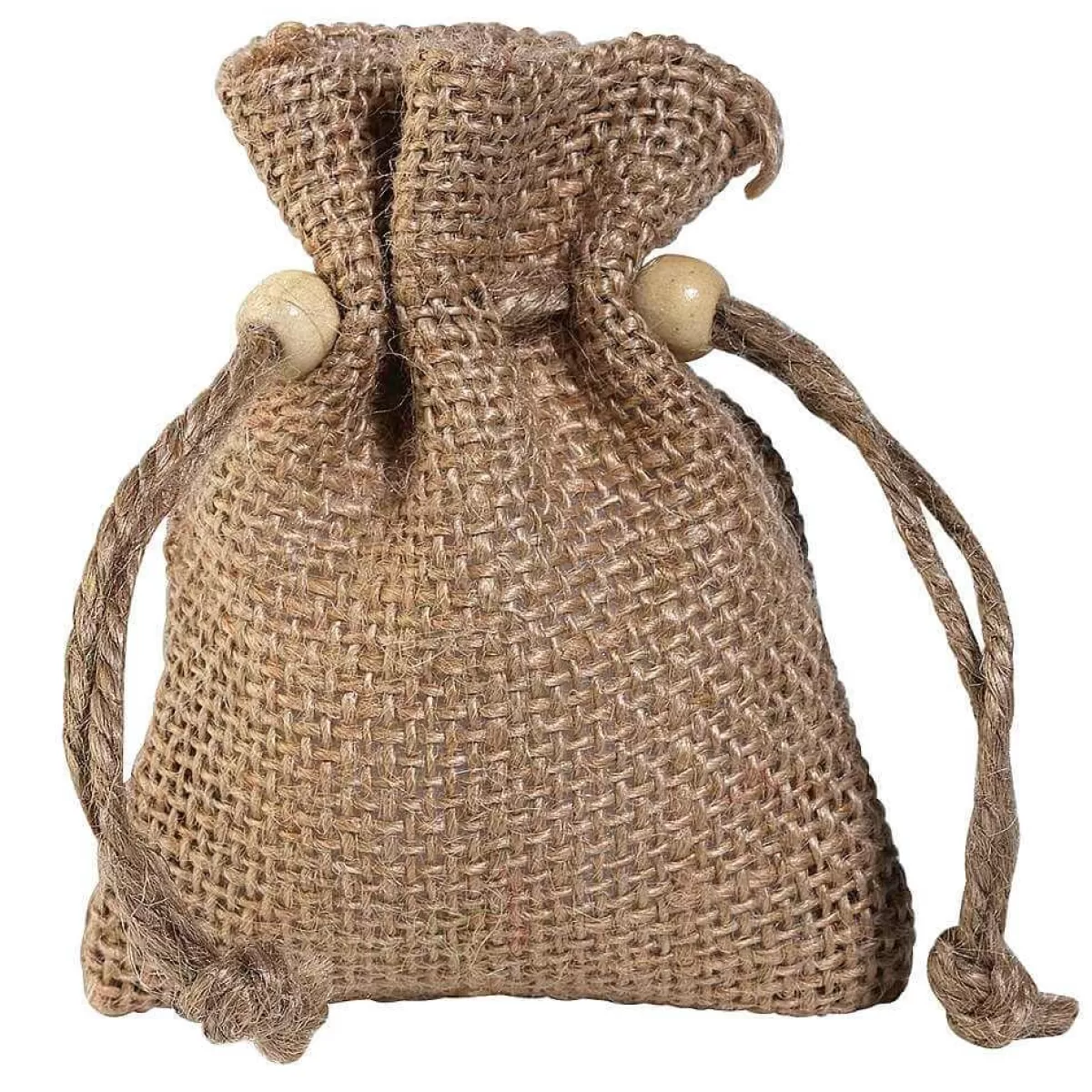 DecoWoerner Jute Sachets, 10 Cm, Natural