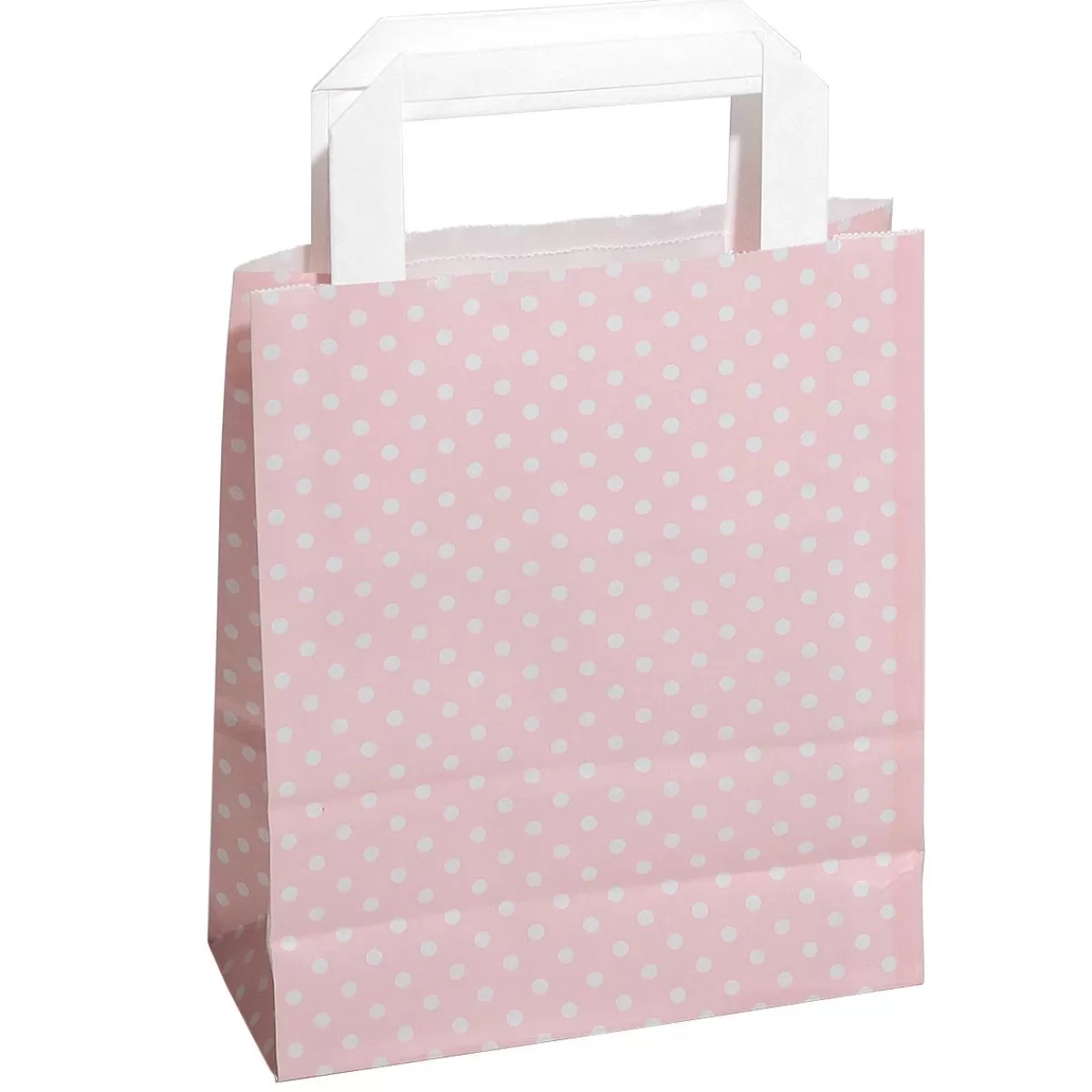 DecoWoerner Kraft Paper Bag "Dots" 22 X 18 Cm, Rose