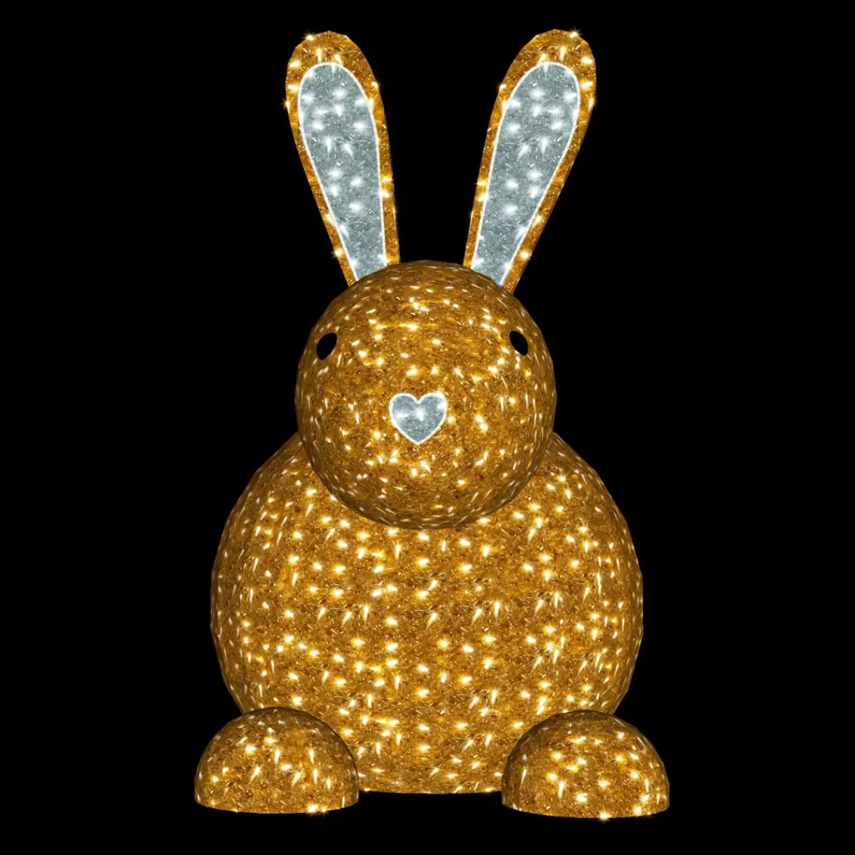 DecoWoerner LED Bunny Sitting For Outside Use 180 X 130 Cm