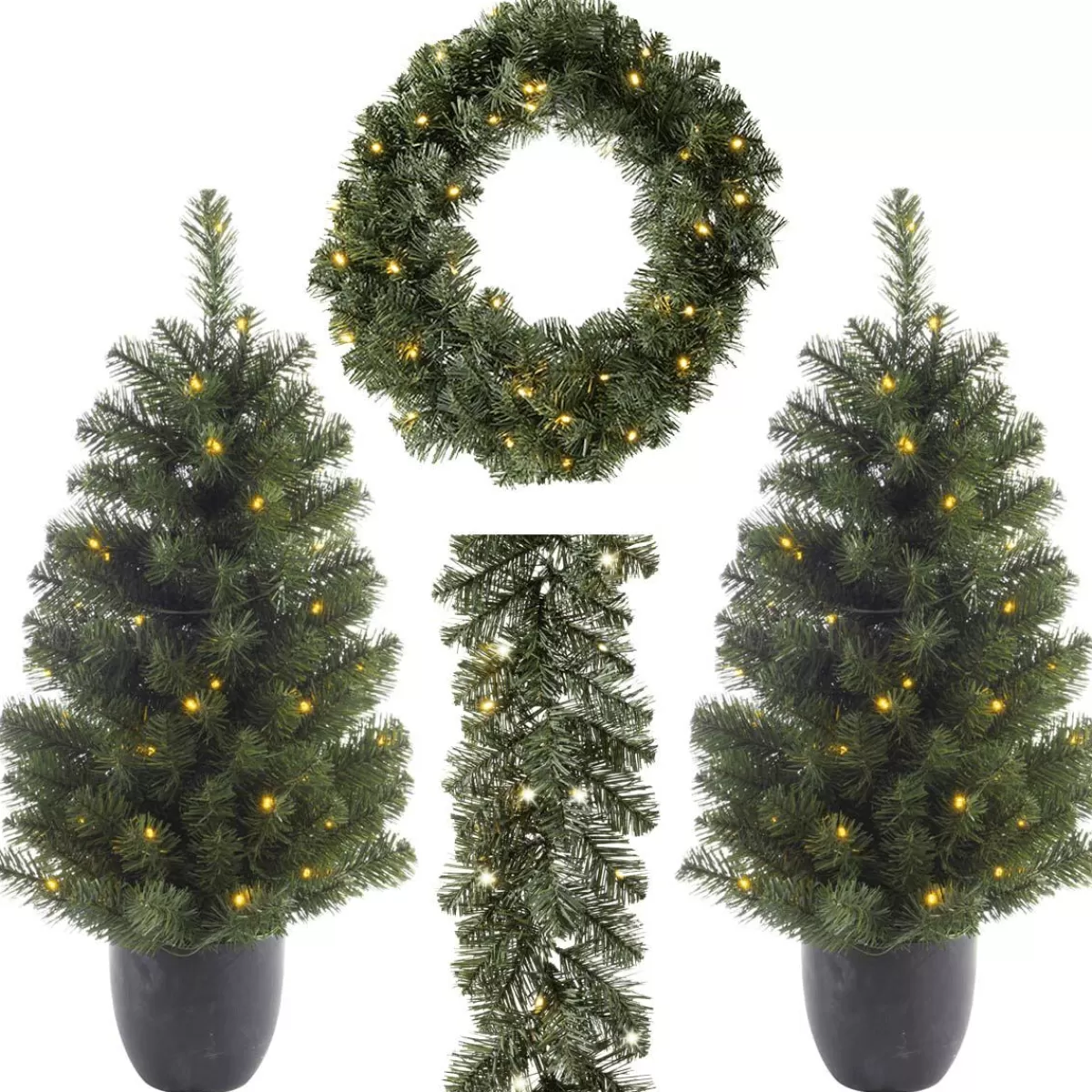 DecoWoerner LED Christmas Decoration Complete Set For Doors