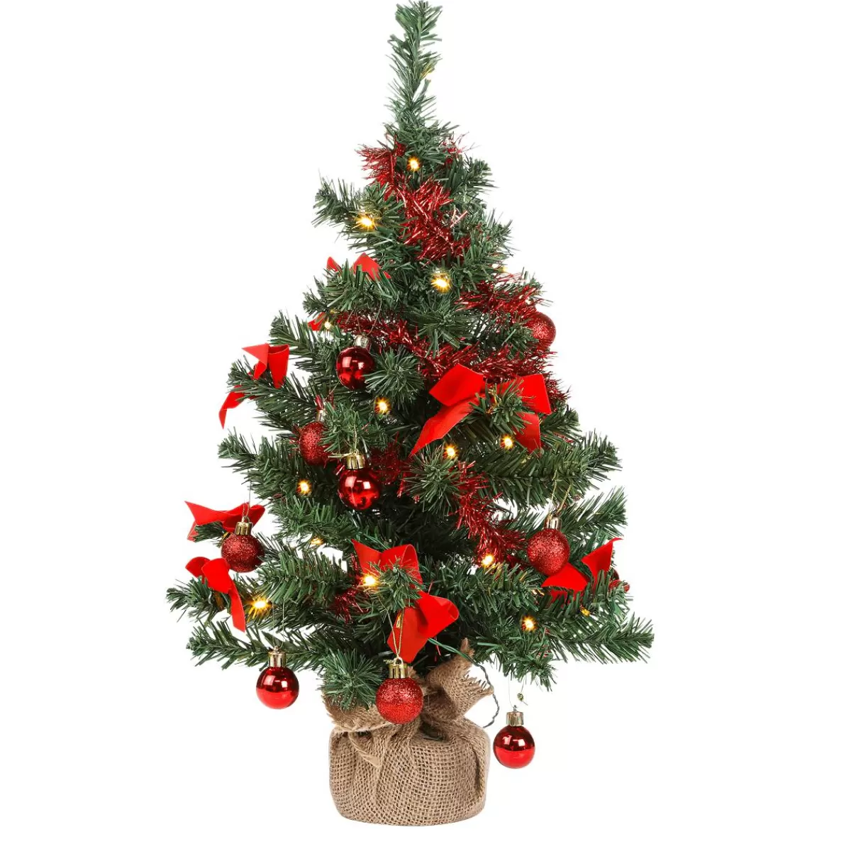 DecoWoerner LED Decoration Fir Tree In Jute Bag 60 Cm