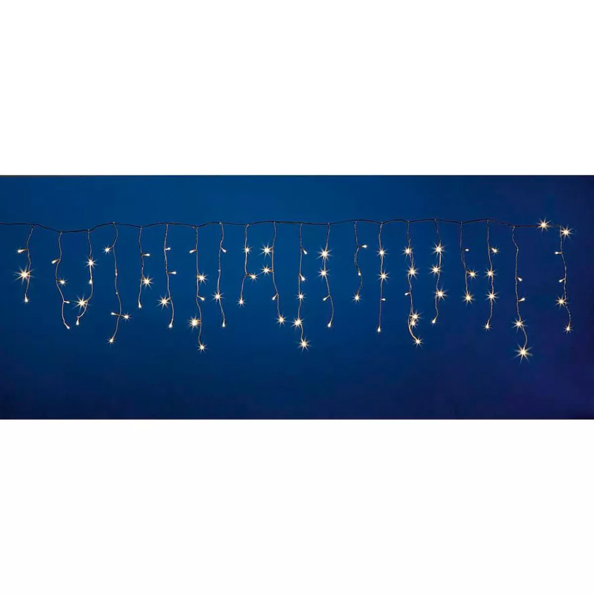 DecoWoerner LED Icicle String Light 24 V For Indoor Use, LED Warm, PVC Cable White, 200 X 100 Cm