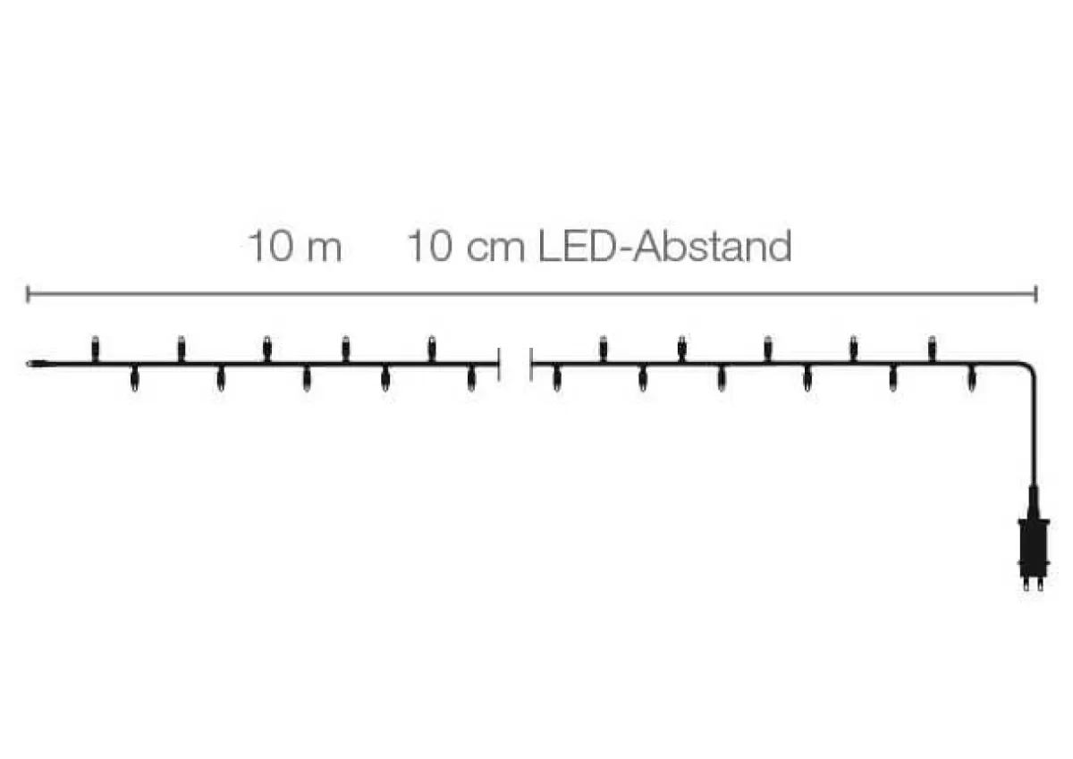 DecoWoerner LED Rope Light For Outdoor Use, 100 LED, 10 M