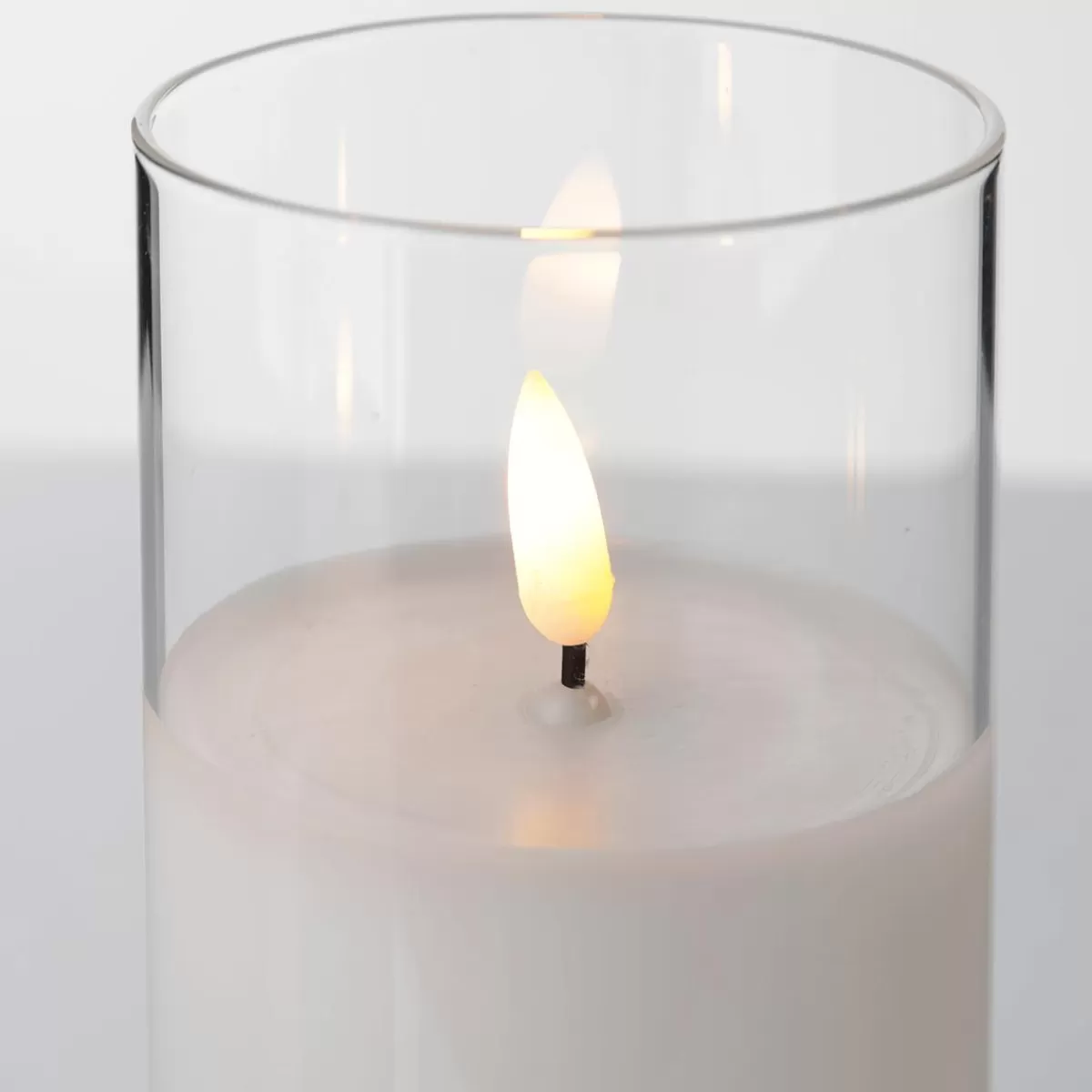 DecoWoerner LED Wax Candle In Transparent Glass 7.5 X 12.5 Cm