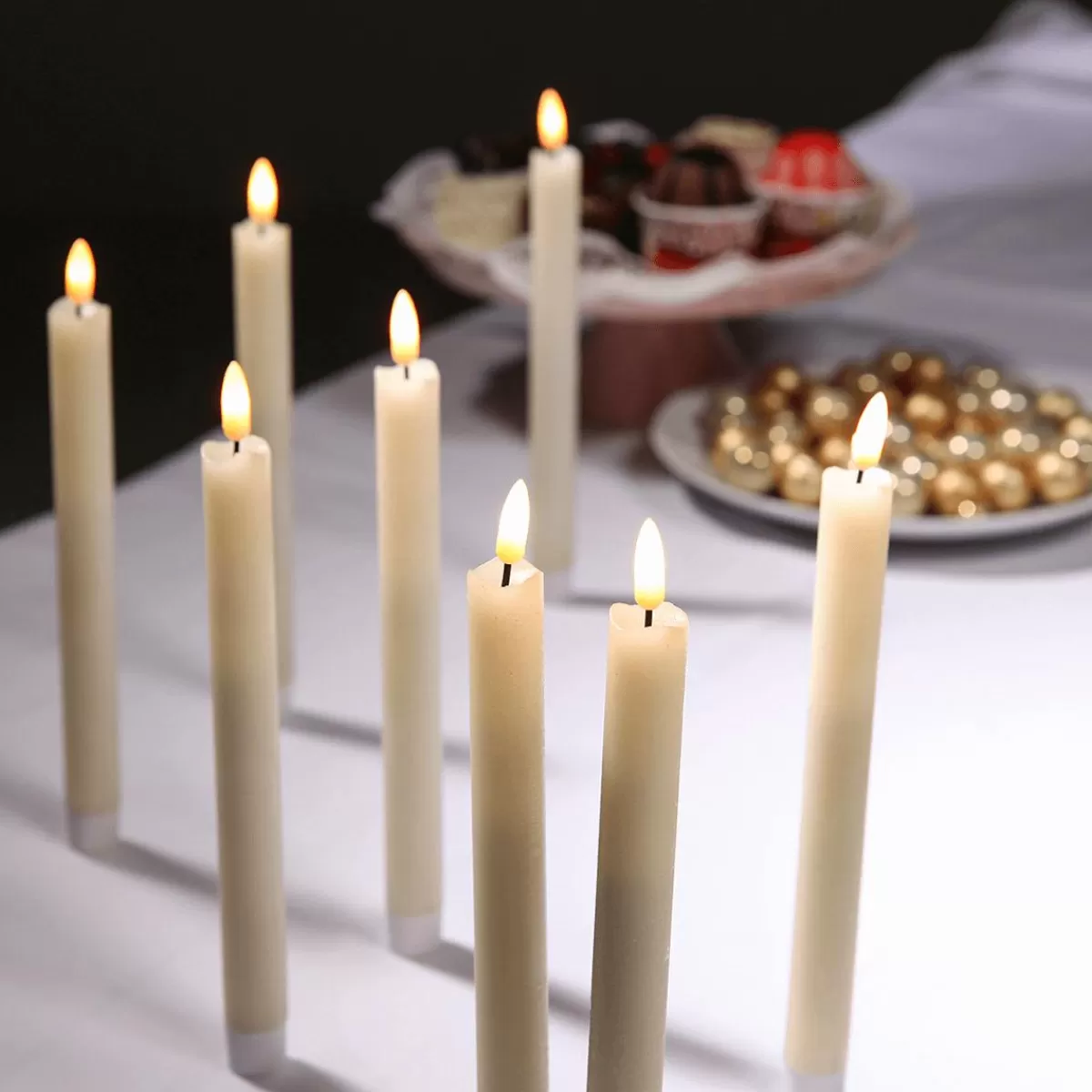 DecoWoerner LED Wax Table Candles 24, 2-piece Set