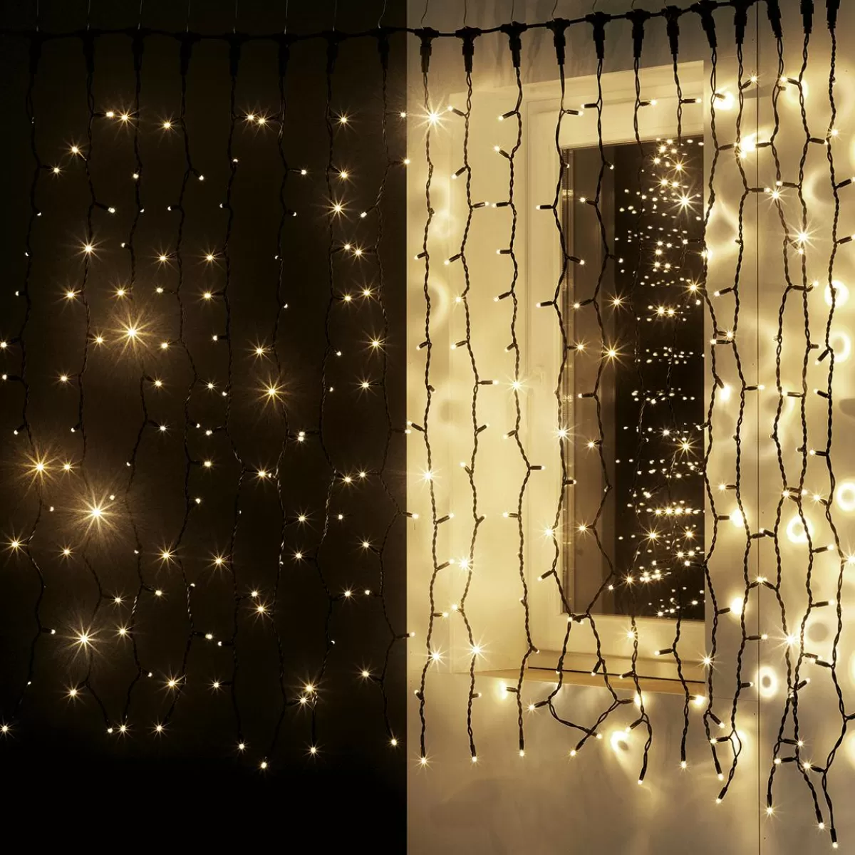 DecoWoerner Light Curtain 200 X 80 Cm 160 LED IP44, Black