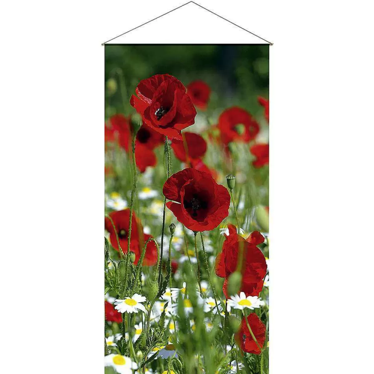 DecoWoerner Lightfast Natural Fibre Fabric Banner " Poppy" Made Of Cotton 100 X 200 Cm