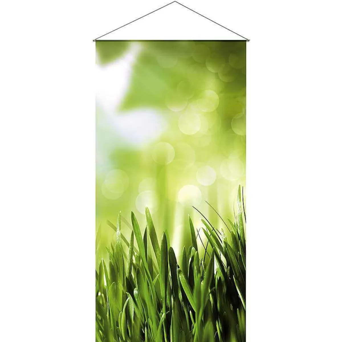 DecoWoerner Lightfast Natural Fibre Fabric Banner "Spring Grass" Made Of Cotton 100 X 200 Cm