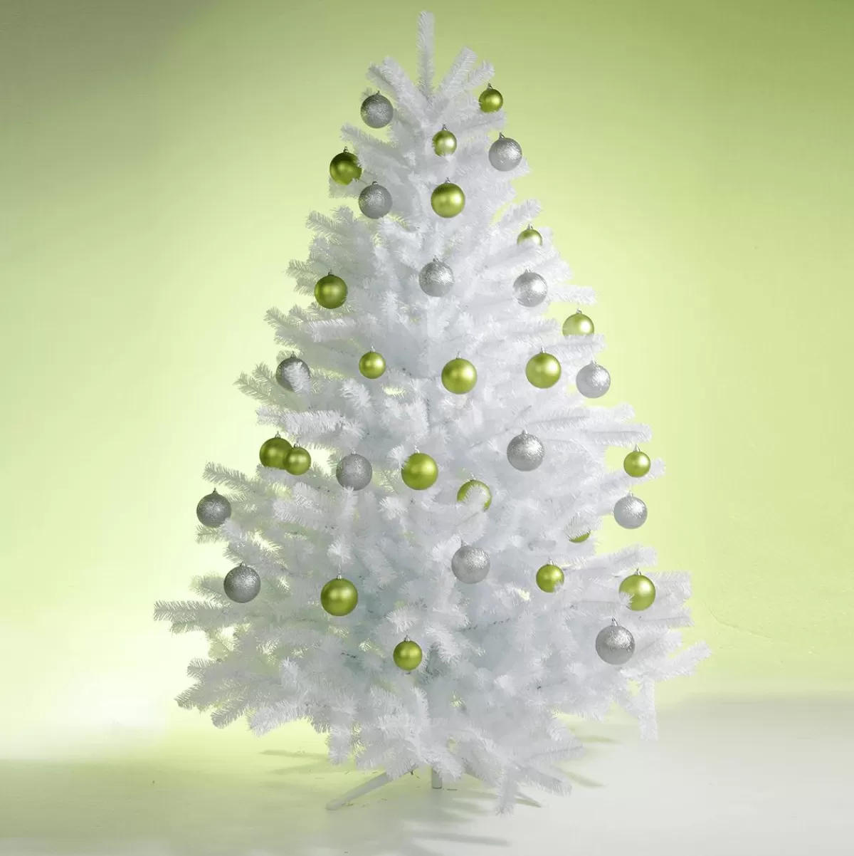 DecoWoerner Lime Matt Plastic Christmas Baubles, Flame Retardant, 6 Cm Ø - 24 Pieces