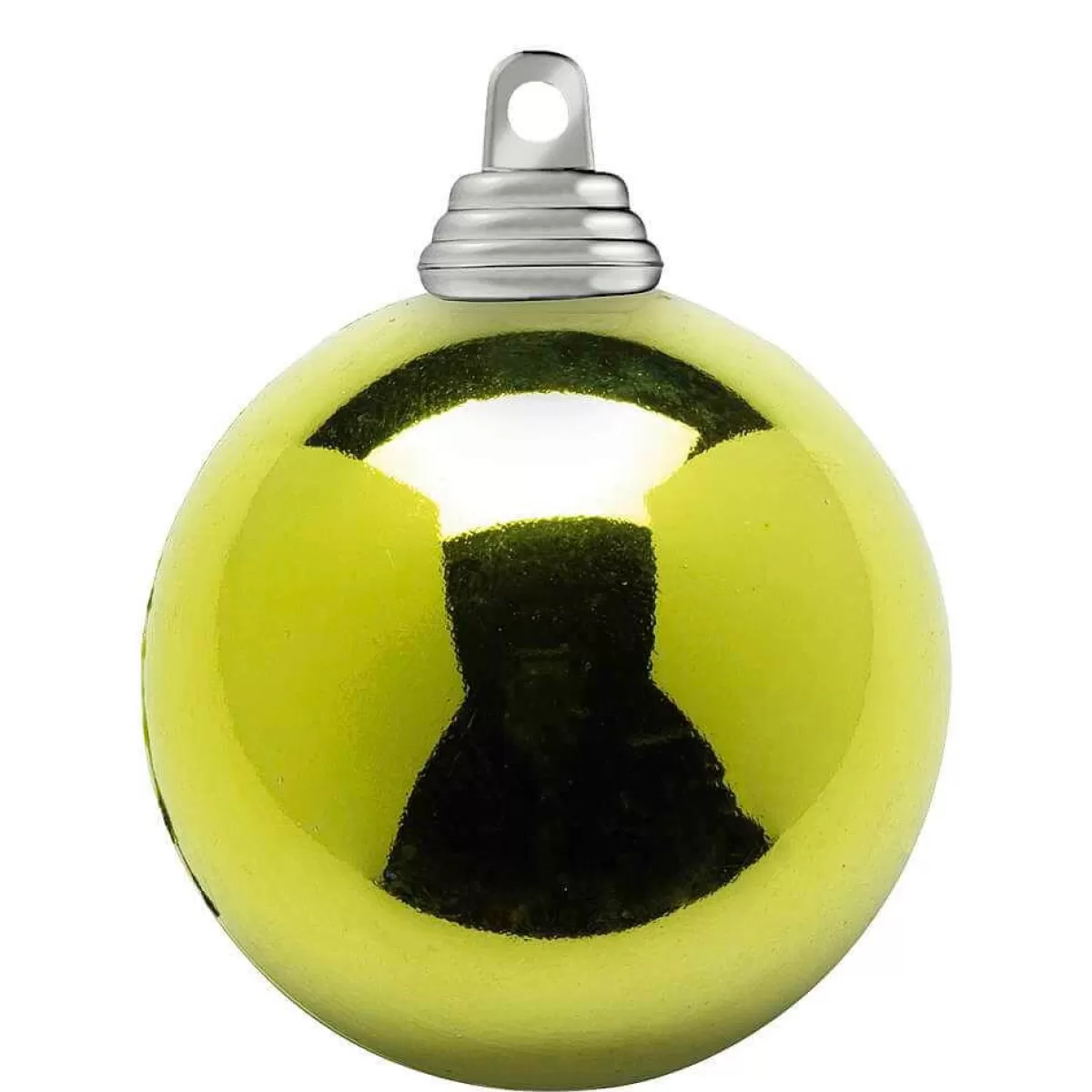 DecoWoerner Lime Green Shiny Plastic Christmas Baubles, 6 Cm Ø - 24 Pcs.