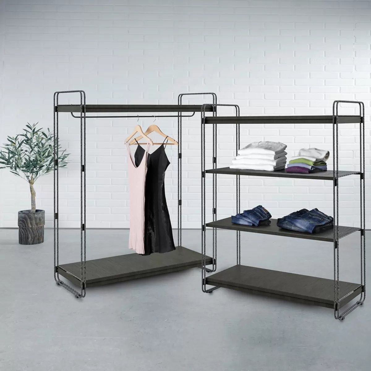 DecoWoerner LOFT Central Compartment Pod, With Clothes Rail, 124 X 153 Cm