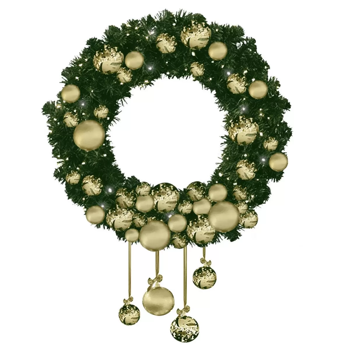 DecoWoerner Luvi Wreath With Baubles And LEDs 200 Cm Ø