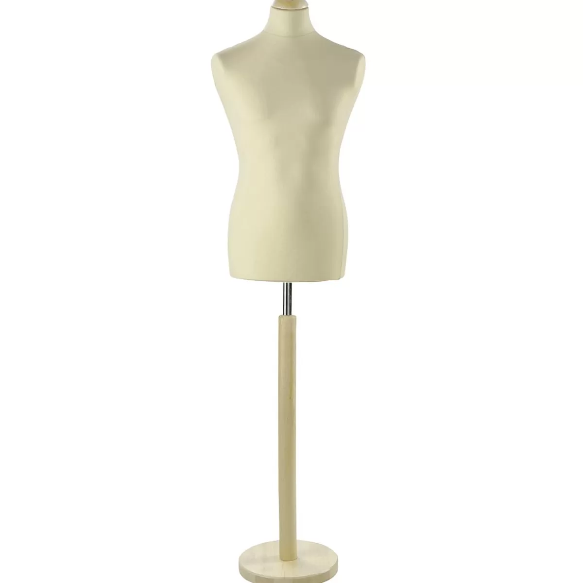 DecoWoerner Male Tailor Bust, Bust 78 Cm, Ecru/light Oak