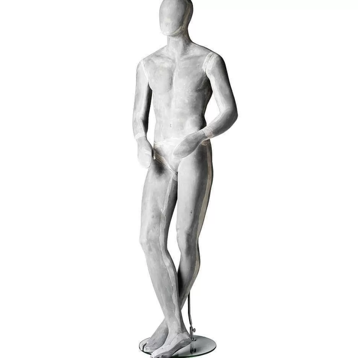 DecoWoerner Mannequin Man SCULPTURE Leg Crossed Concrete Look