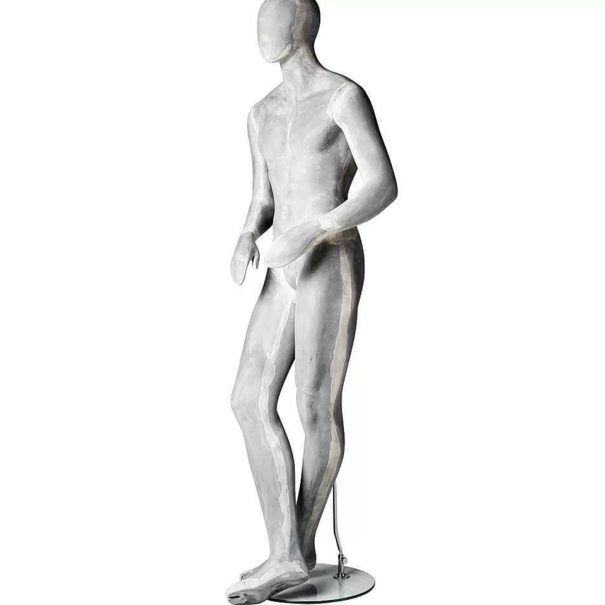 DecoWoerner Mannequin Man SCULPTURE Leg Crossed Concrete Look