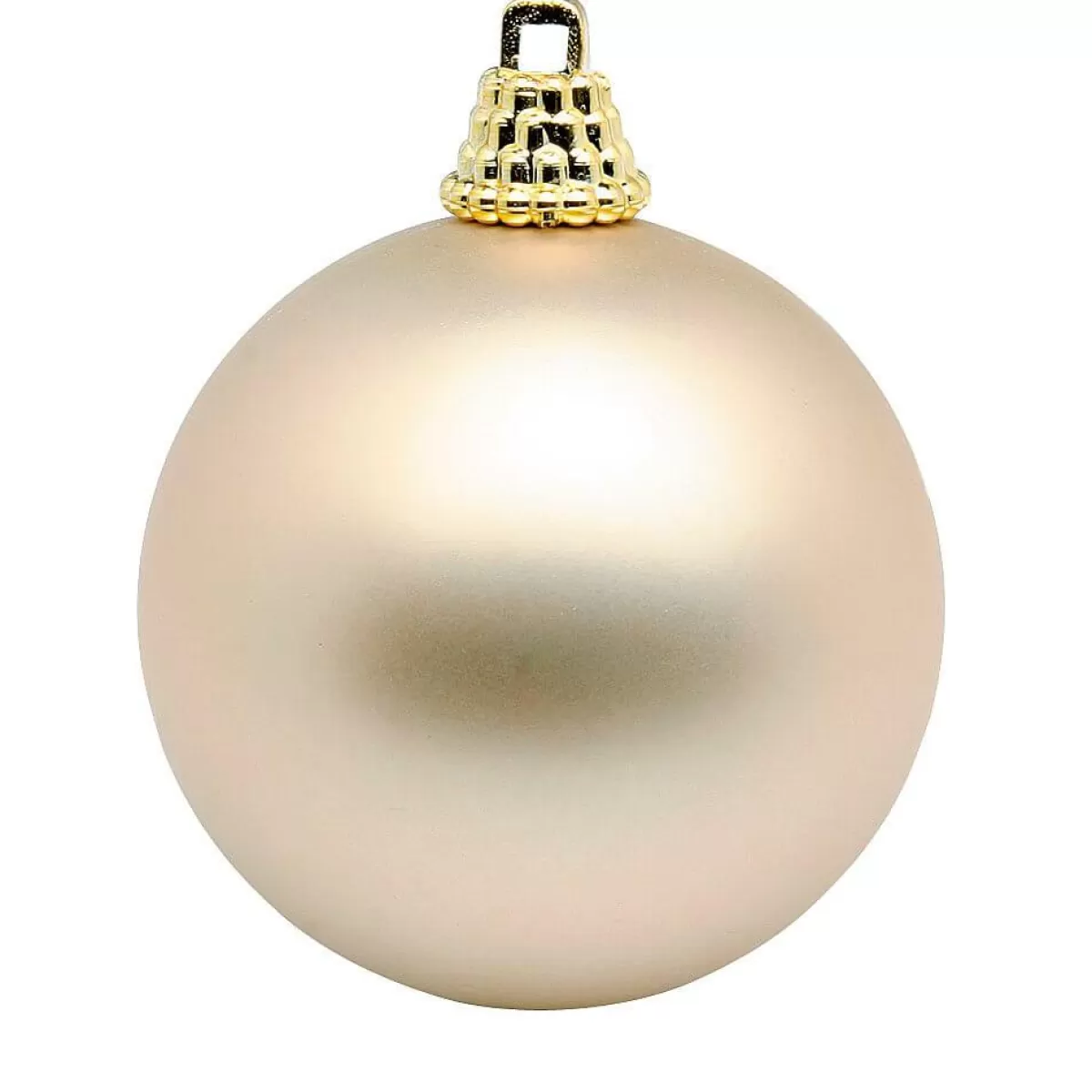 DecoWoerner Mat, Champagne Plastic Christmas Baubles, 6 Cm Ø - 24 Pieces