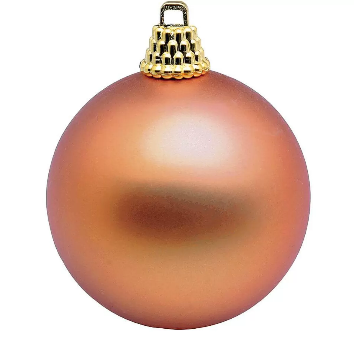 DecoWoerner Mat Light Copper Plastic Christmas Baubles, 6 Cm Ø - 24 Pieces