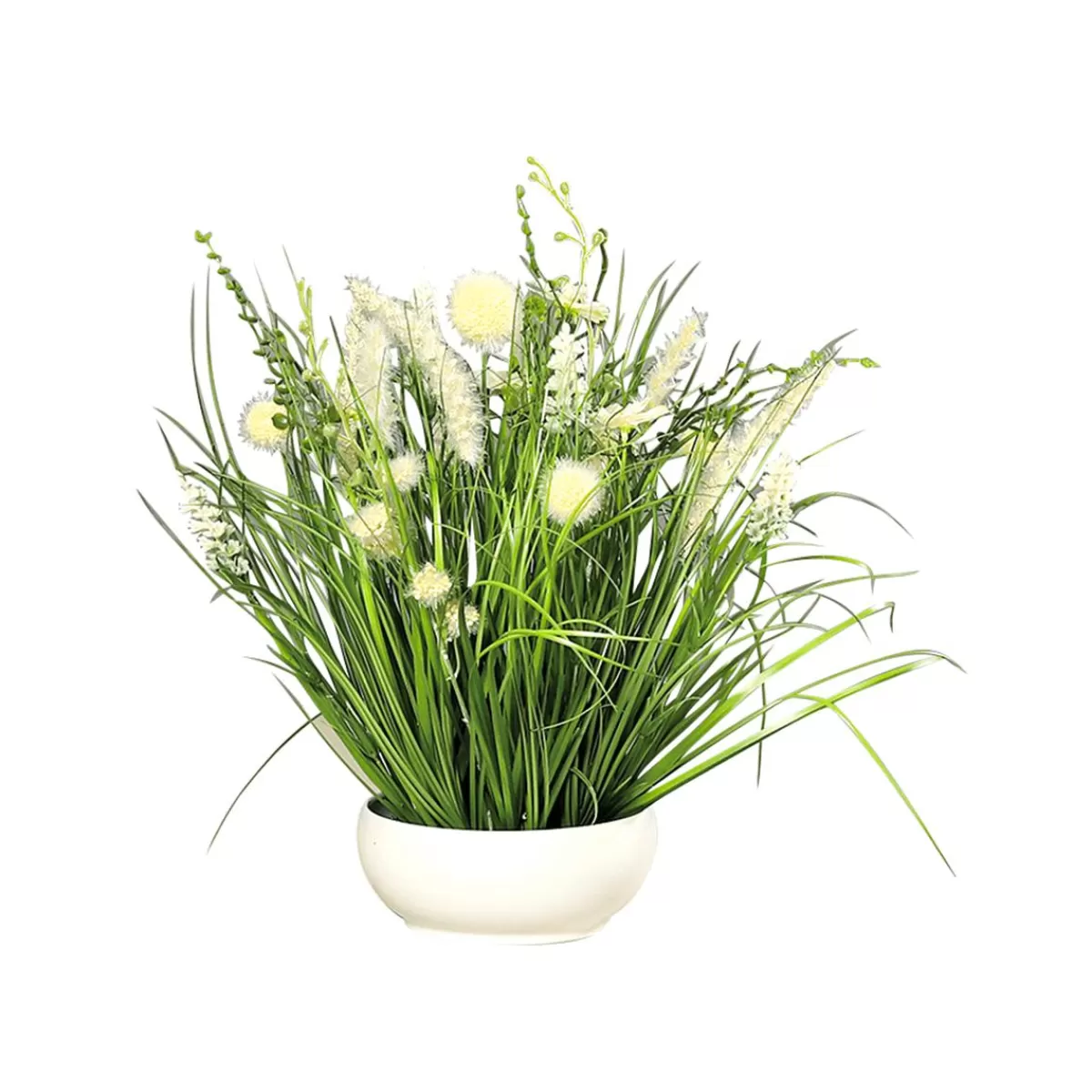 DecoWoerner Meadow Artificial Flowers Arrangement In Bowl 40 Cm