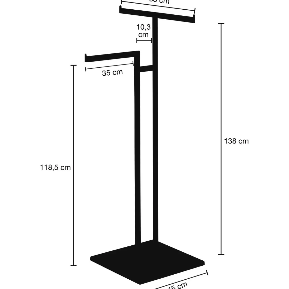 DecoWoerner Metal Clothes Rack NOVUS, 2-arm, 138 Cm