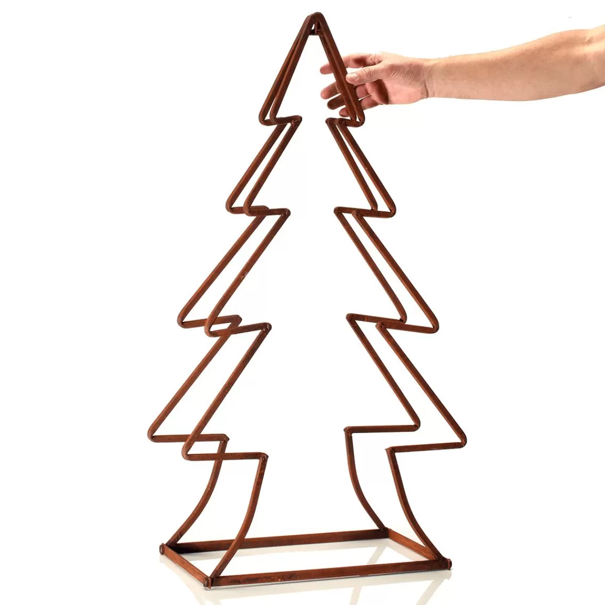 DecoWoerner Metal Fir Silhouette With Patina 49 X 23 X 90 Cm