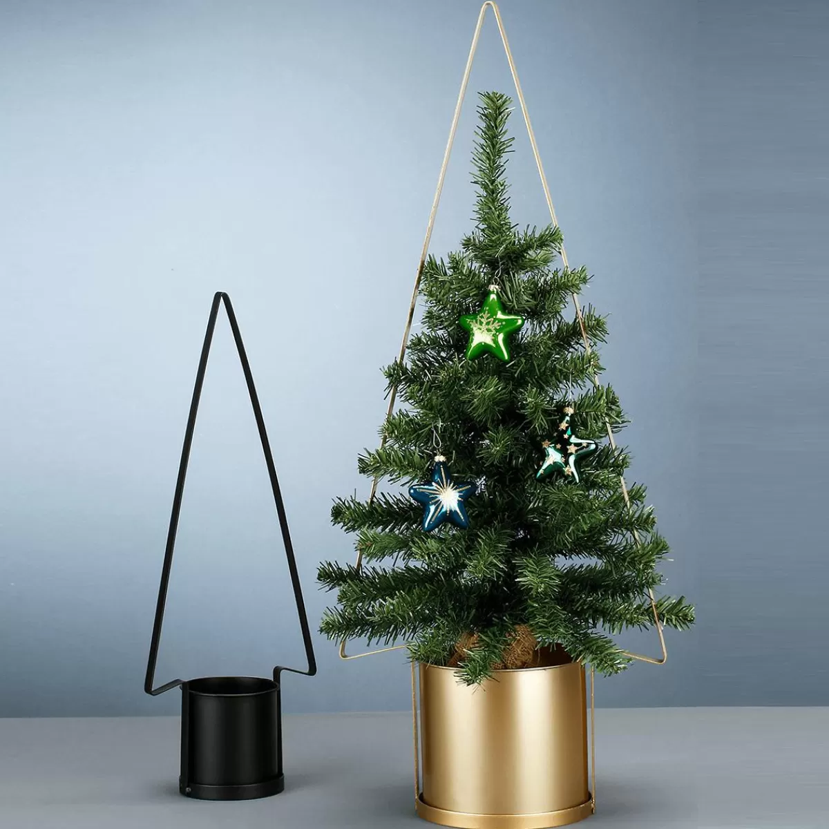 DecoWoerner Metal Fir With Flowerpot, 55 Cm High