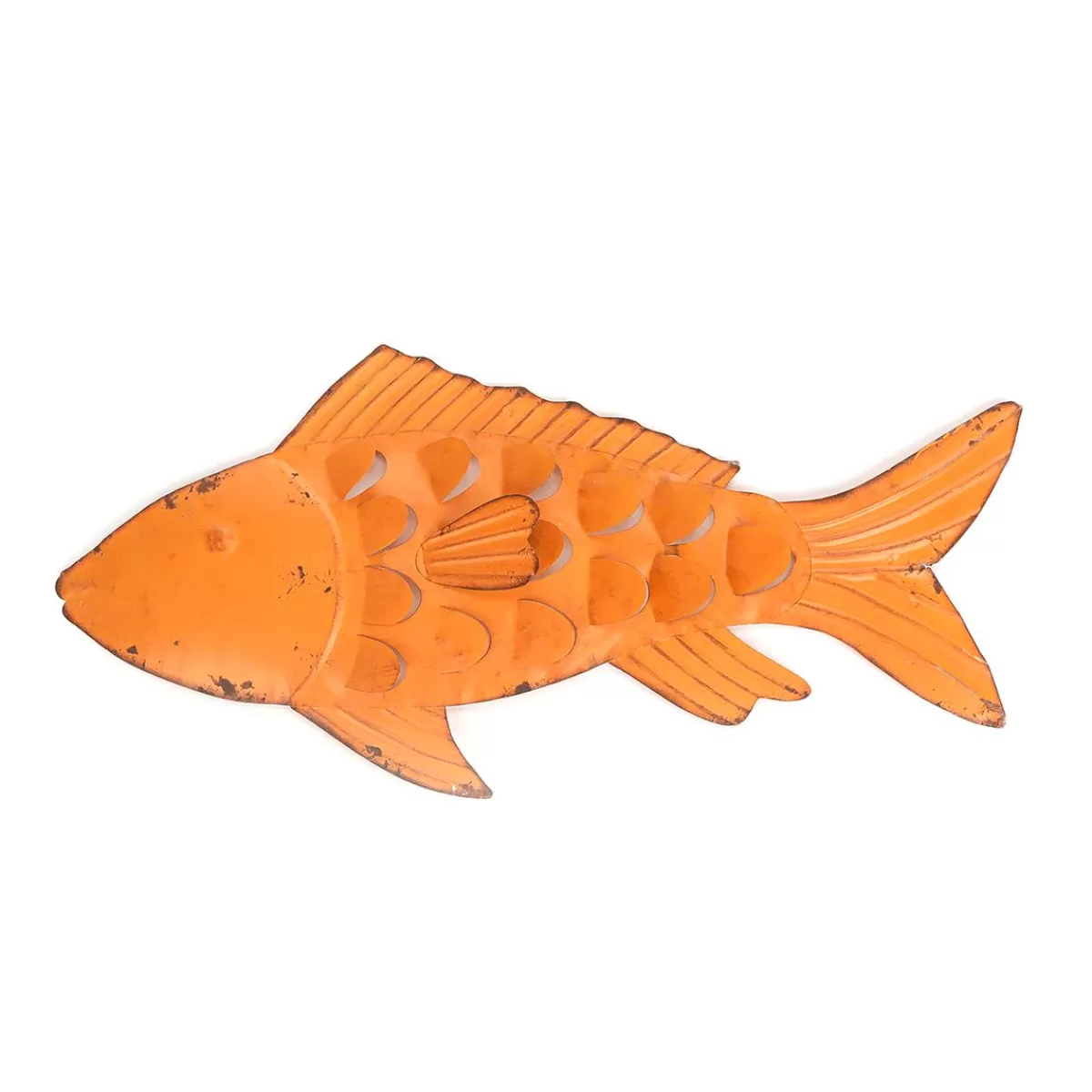 DecoWoerner Metal Fish Wall Decoration With Rust Spots 71 Cm