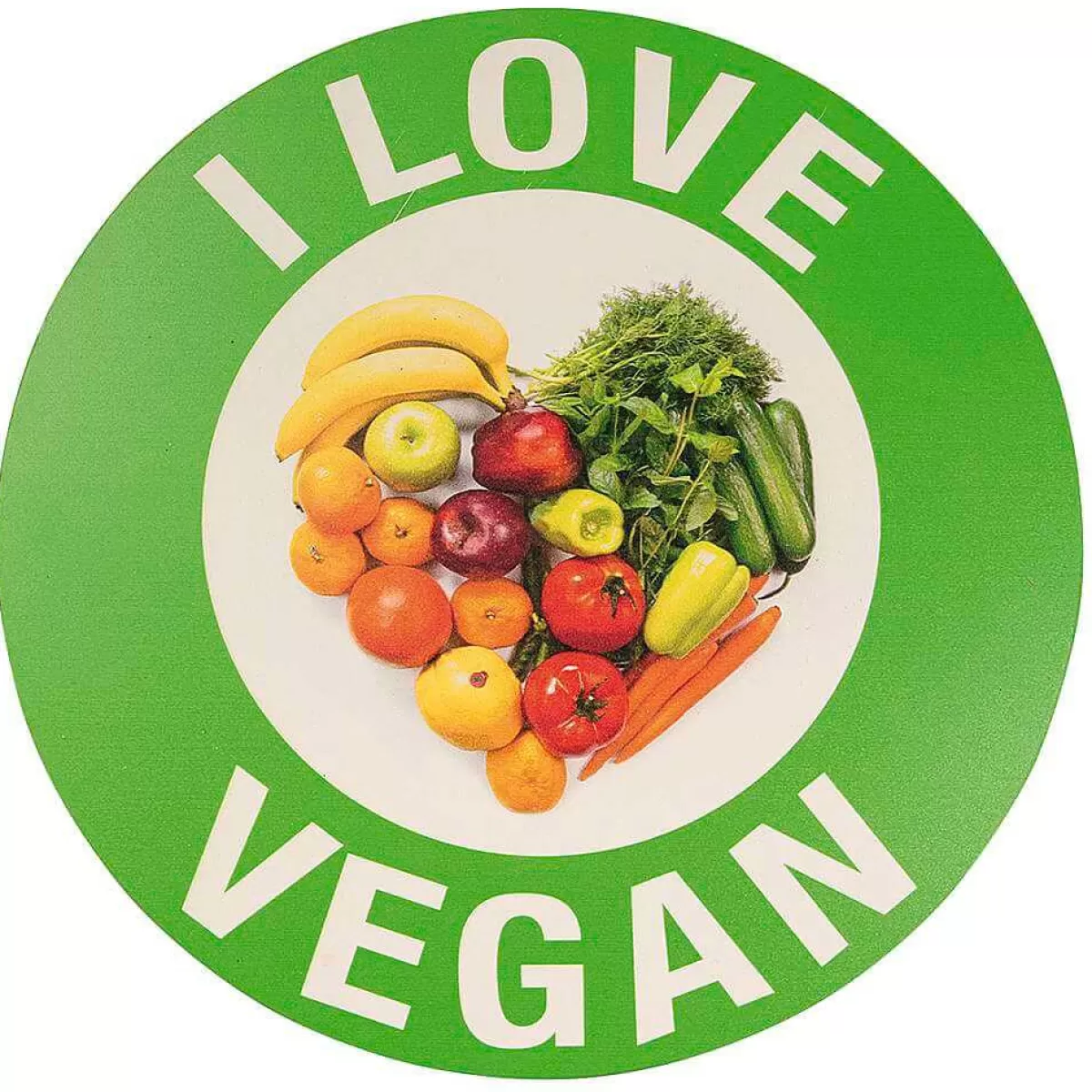 DecoWoerner Metal Sign "Veggie & Vegan" Ø 35 Cm