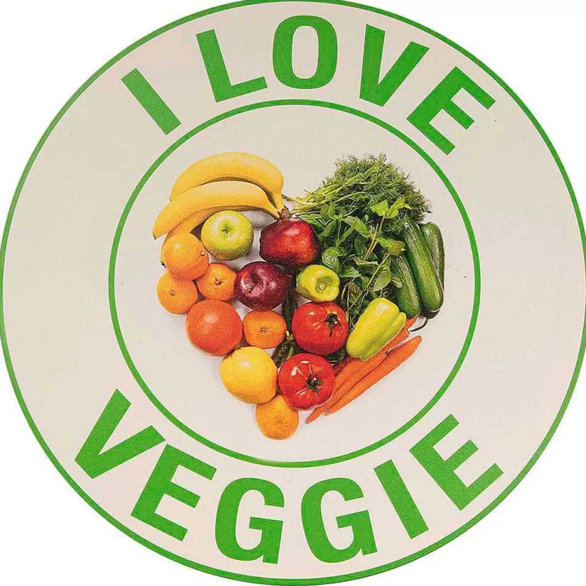 DecoWoerner Metal Sign "Veggie & Vegan" Ø 35 Cm