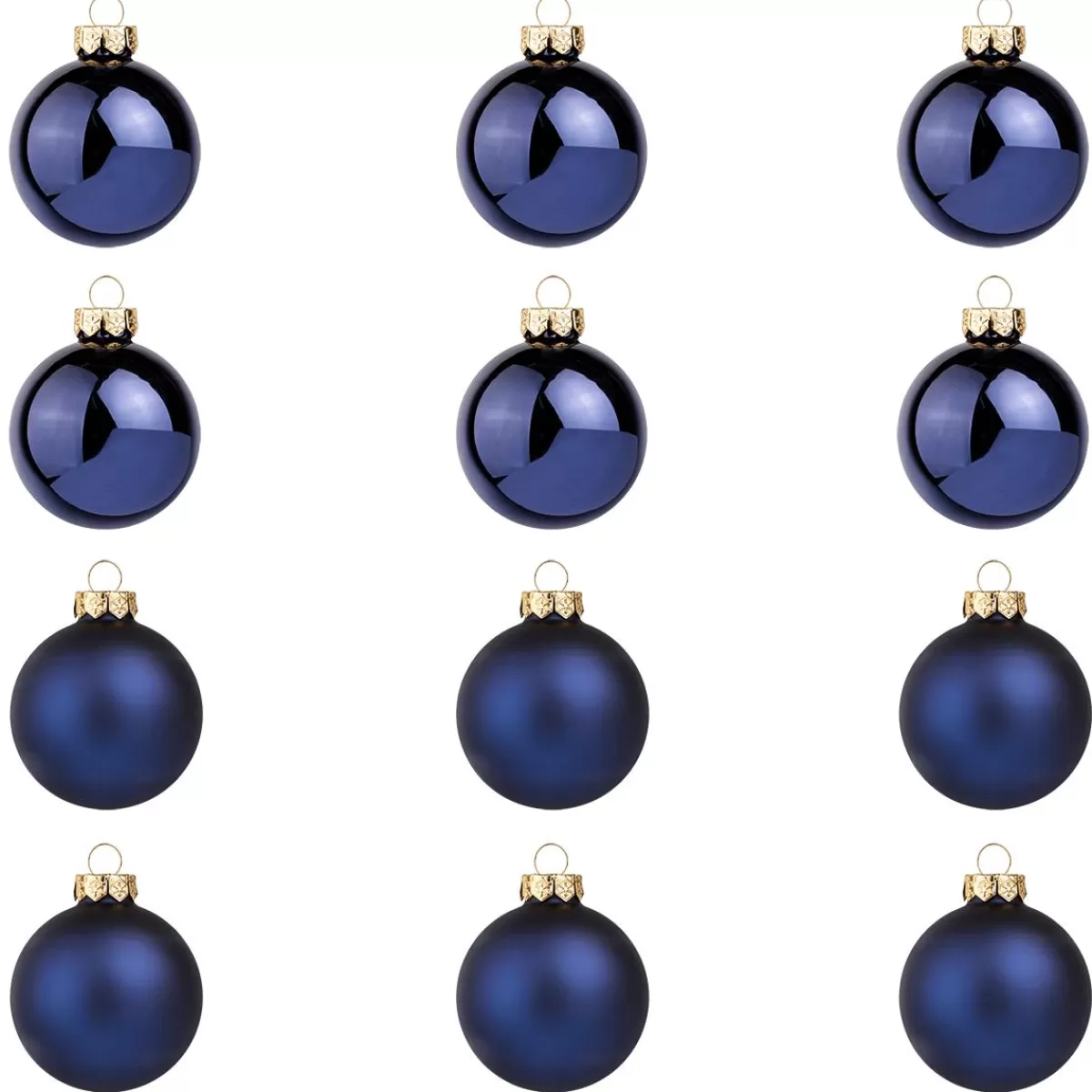 DecoWoerner Midnight Glass Christmas Baubles 8 Cm Ø - 12 Pieces