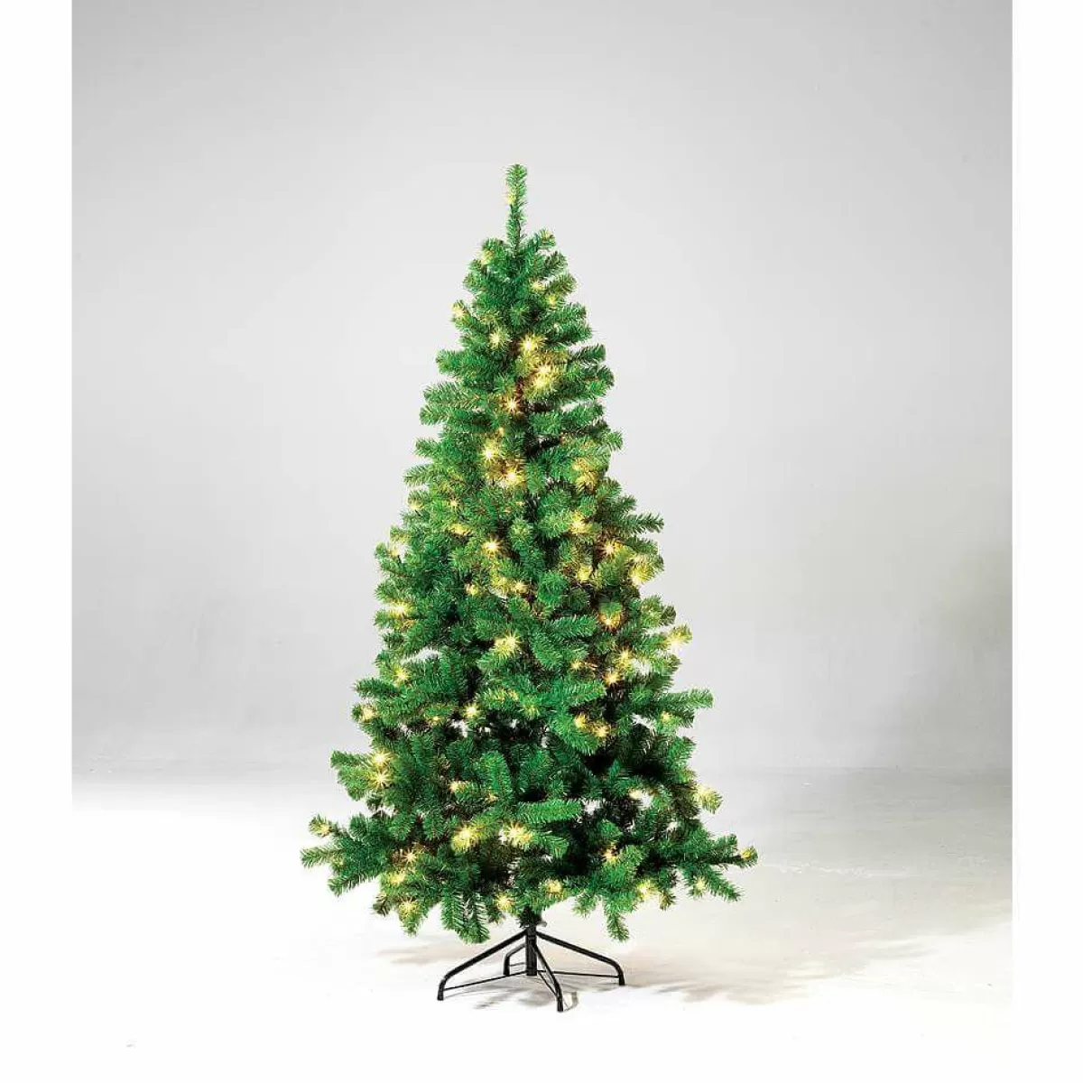 DecoWoerner Narrow Artificial Christmas Tree With LED 210 Cm