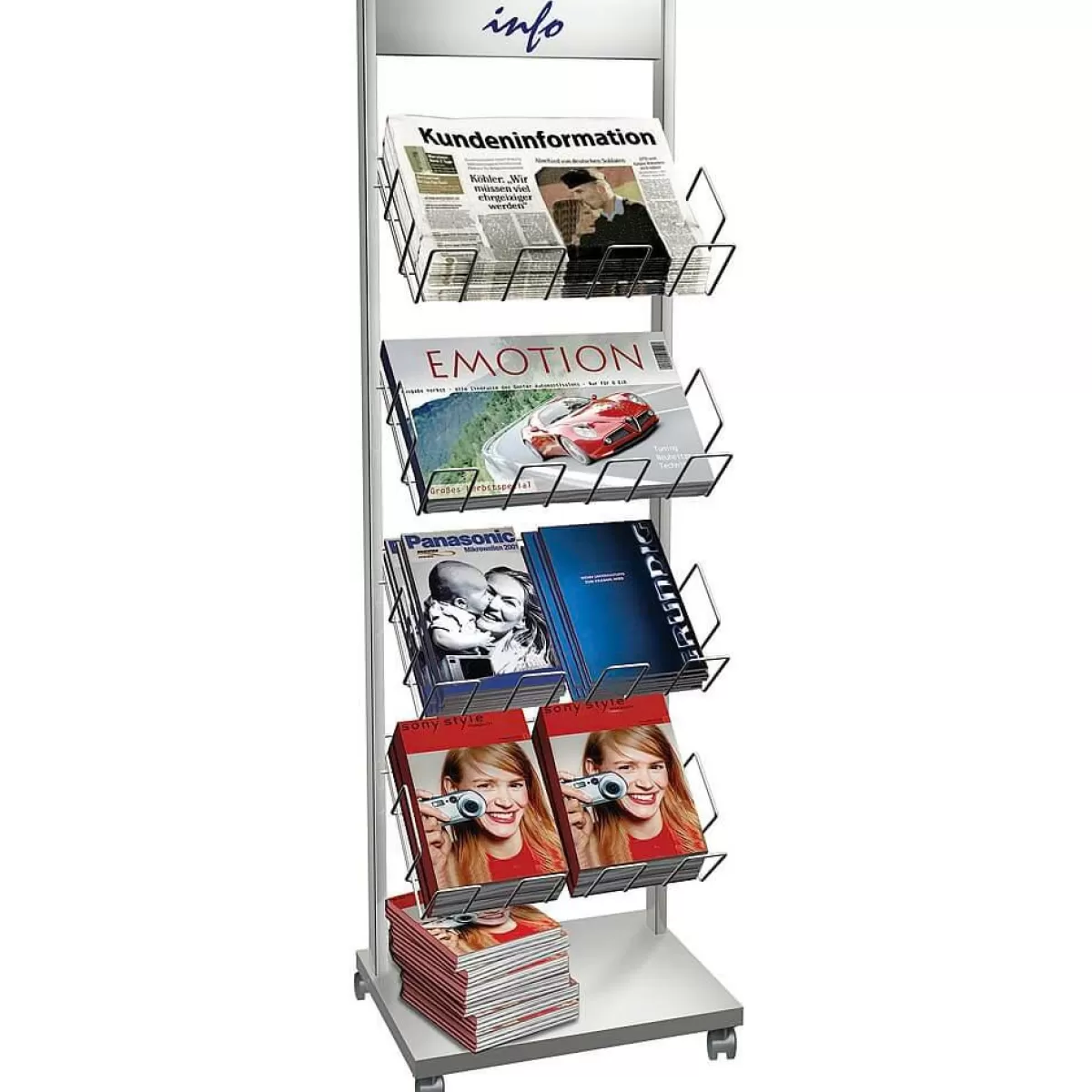 DecoWoerner Newspaper Shelf, Height 172 Cm