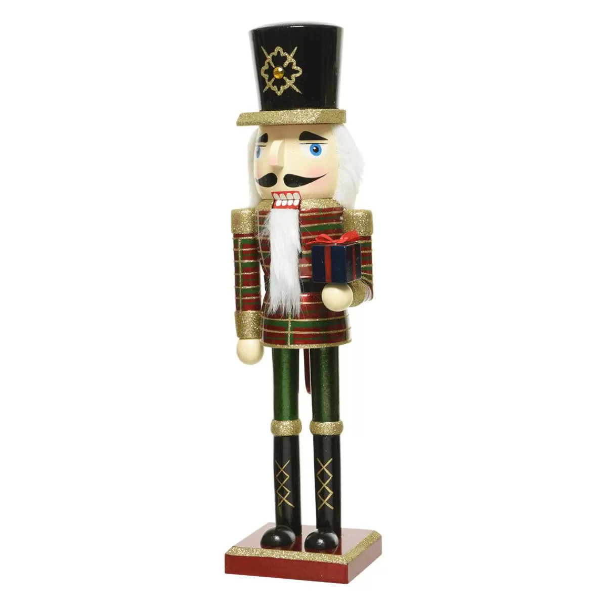 DecoWoerner Nutcracker With Gift Made Of Wood 38 Cm