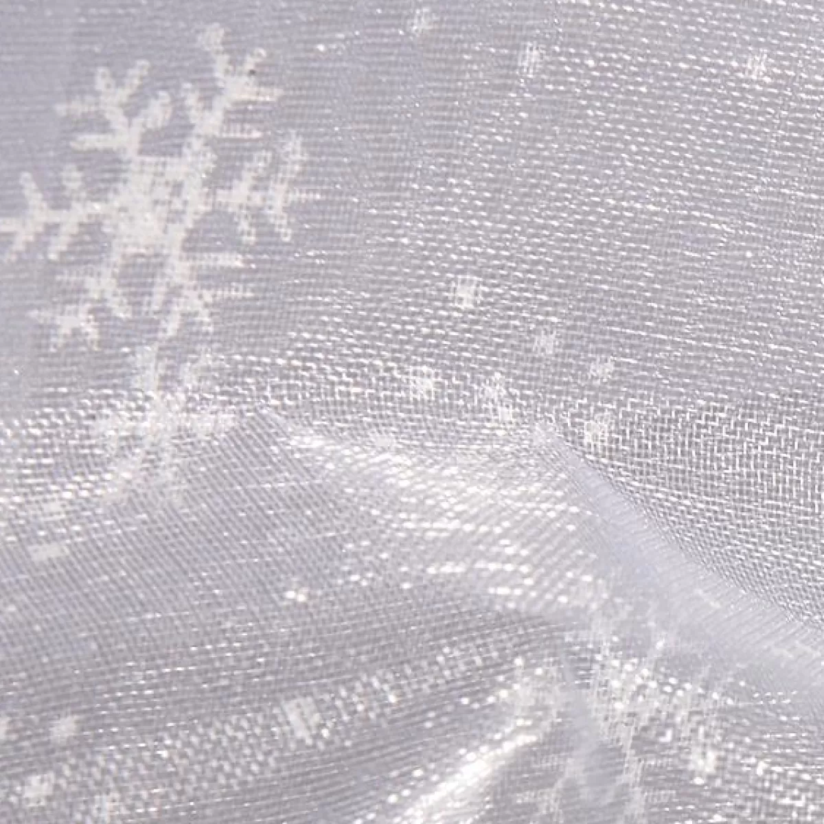 DecoWoerner Organza Fabric Snowflakes Width 150 Cm