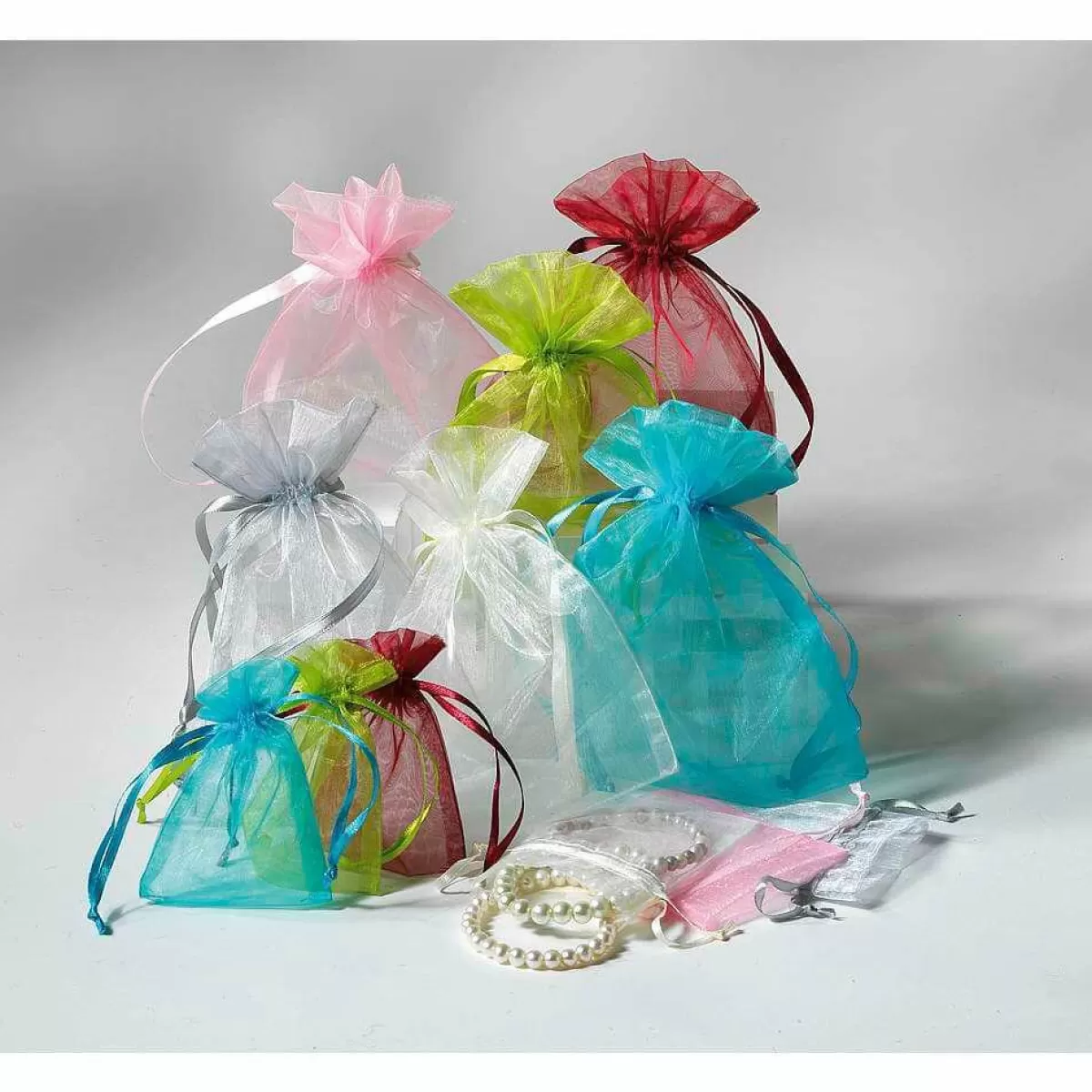 DecoWoerner Organza Sachets 10 Cm, 50 Pcs, Rose