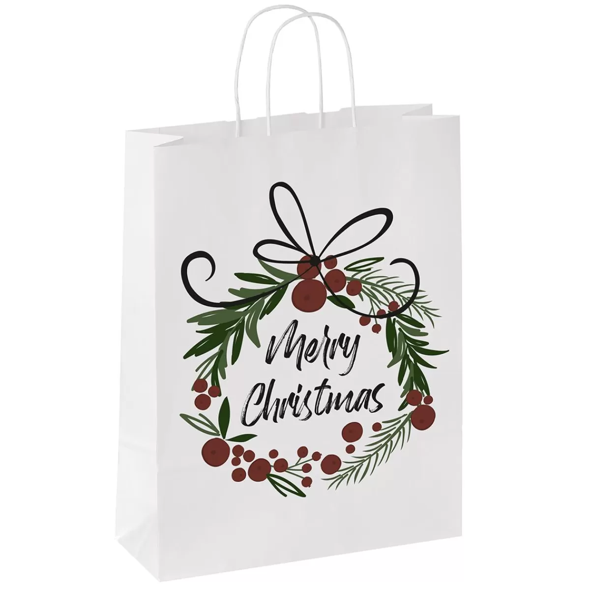 DecoWoerner Paper Carrier Bag Christmas Berries 35 X 26 X 12 Cm