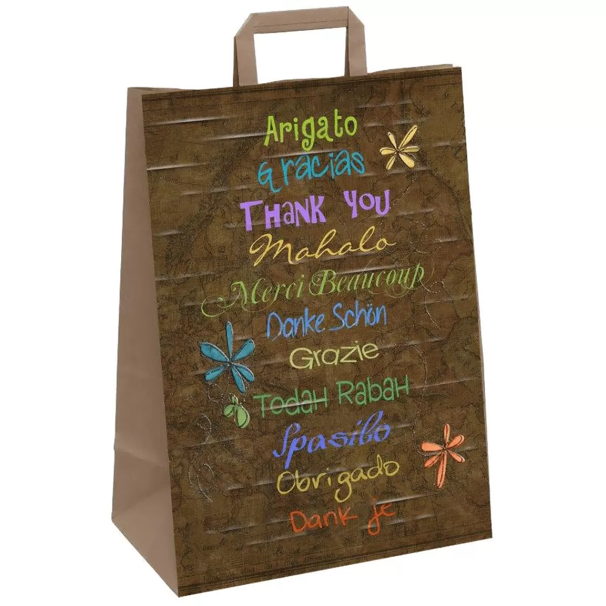 DecoWoerner Paper Carrier Bag Thank You 35 X 26 X 12 Cm