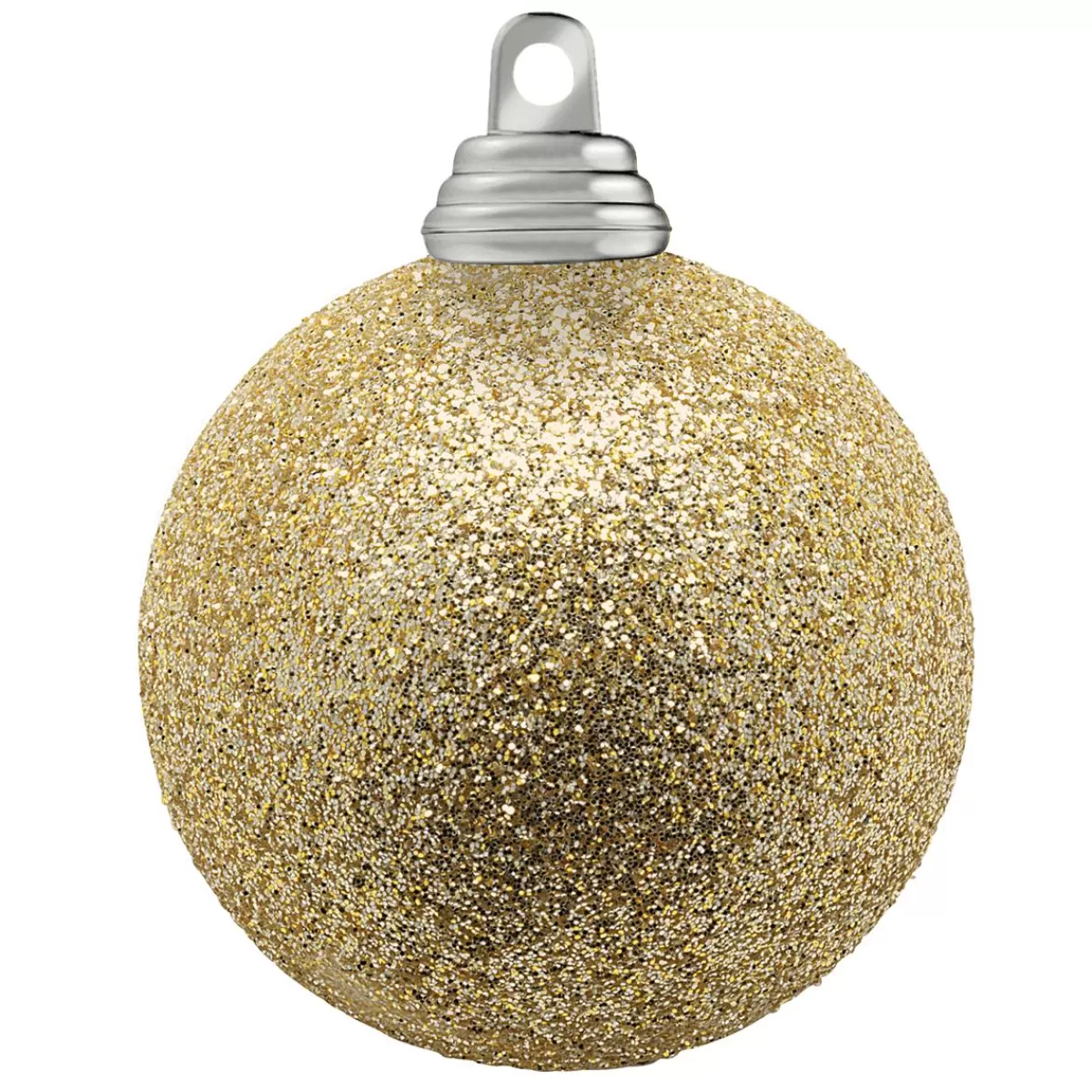 DecoWoerner Plastic Glitter Christmas Balls In Champagne